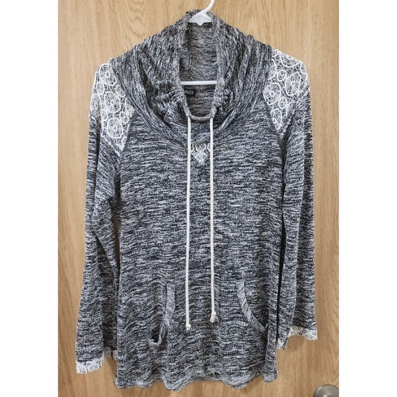 Miss Chievous Womens Junior’s Cowl Neck Gray Sweater~Size L - Picture 1 of 6